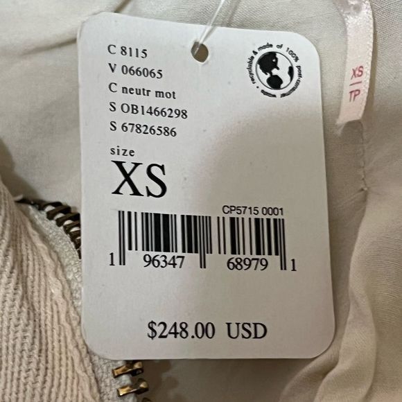 NWT! Free People Coat S : XS Cream in color, brand new with tags! - Picture 13 of 14